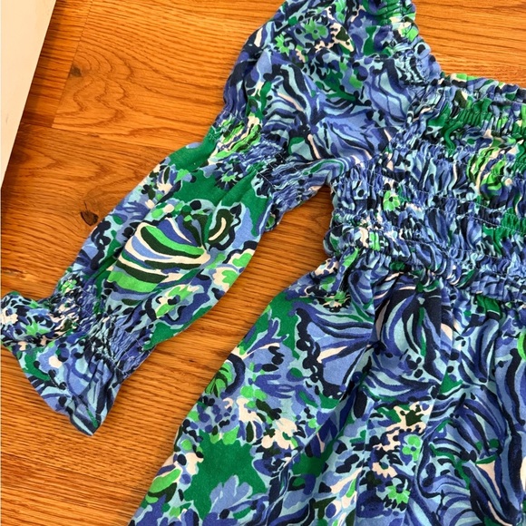 Lilly Pulitzer Mini Beyonca BabyDoll Dress Abaco Blue in Turtle Awe Size S Girl - Picture 3 of 11